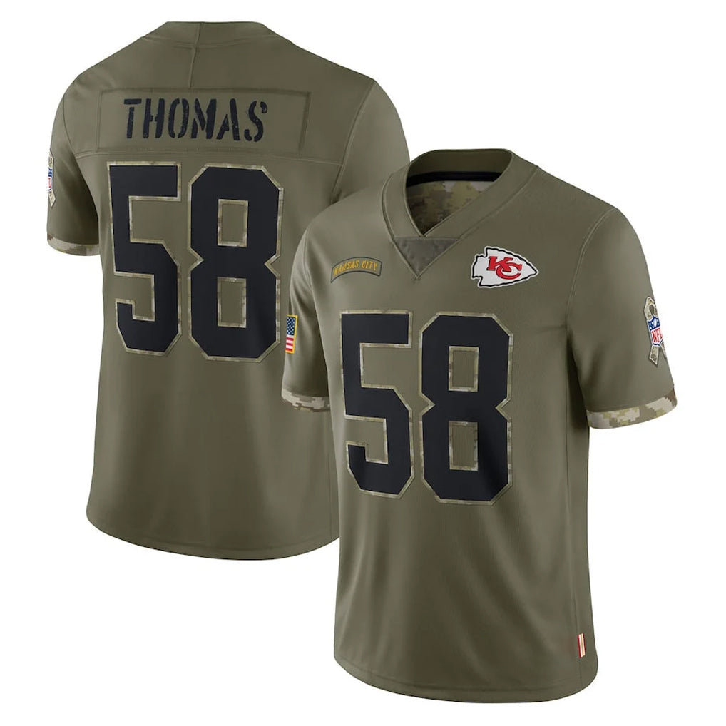 Kooe KC.Chiefs #58 Derrick Thomas Player Olive Salute To Service Limited Stitched Jerseys