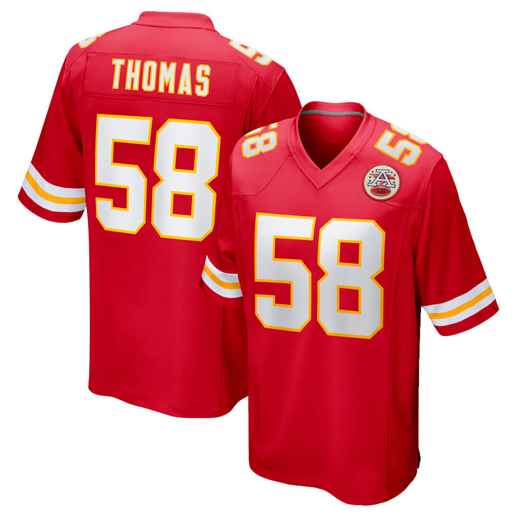 Kooe KC.Chiefs #58 Derrick Thomas Player Red Home Game Stitched Jerseys