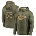 Kooe KC.Chiefs #58 Derrick Thomas Player Salute to Service Limited Olive Hoodies Stitched Jerseys