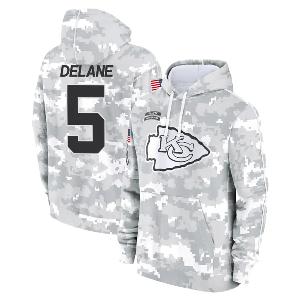 Kooe KC.Chiefs #5 Mansoor Delane Player Arctic Camo Salute to Service Hoodies Limited Game Stitched Jerseys