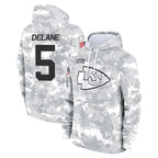 Kooe KC.Chiefs #5 Mansoor Delane Player Arctic Camo Salute to Service Hoodies Limited Game Stitched Jerseys