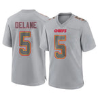 Kooe KC.Chiefs #5 Mansoor Delane Player Gray Atmosphere Fashion Game Stitched Jerseys