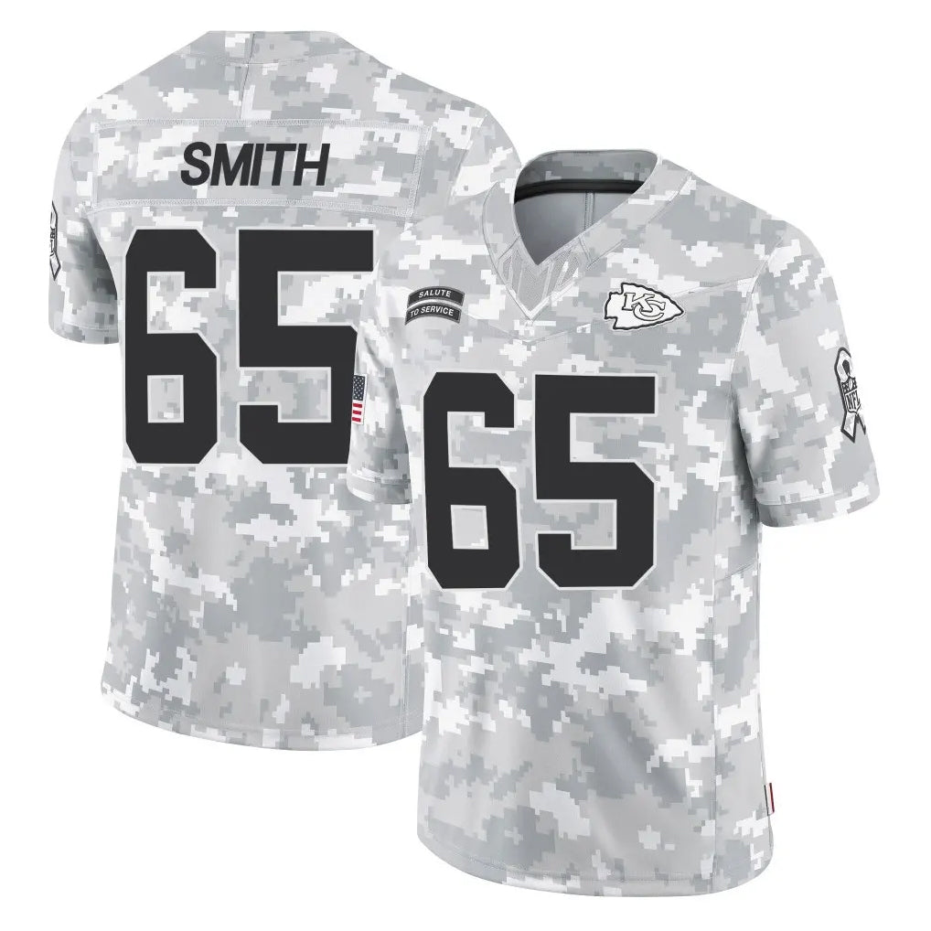 Kooe KC.Chiefs #65 Trey Smith Player Arctic Camo Salute To Service Limited Game Stitched Jerseys