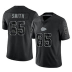 Kooe KC.Chiefs #65 Trey Smith Player Black Limited Reflective Game Stitched Jerseys