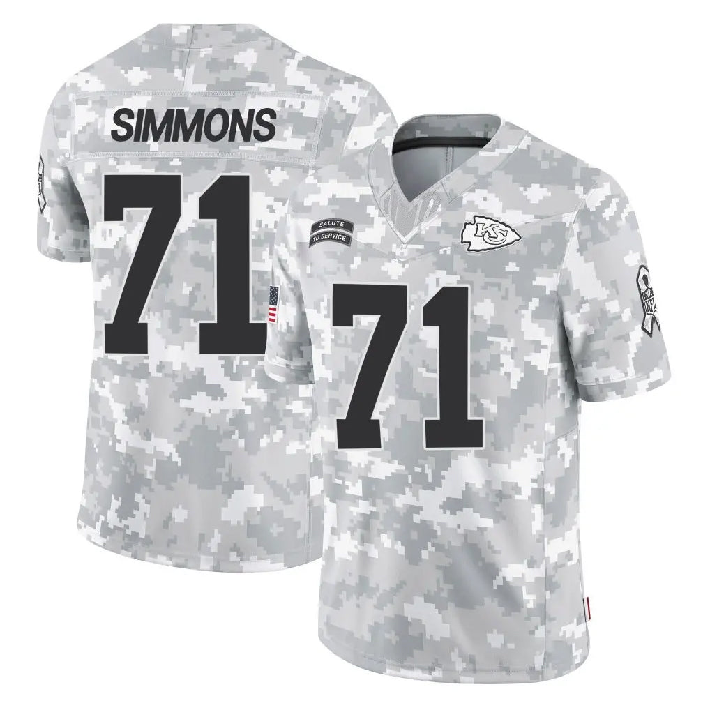 Kooe KC.Chiefs #71 Josh Simmons Player Arctic Camo Salute To Service Limited Game Stitched Jerseys