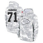Kooe KC.Chiefs #71 Josh Simmons Player Arctic Camo Salute to Service Hoodies Limited Game Stitched Jerseys