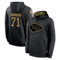 Kooe KC.Chiefs #71 Josh Simmons Player Black Salute to Service Hoodies Limited Game Stitched Jerseys