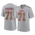 Kooe KC.Chiefs #71 Josh Simmons Player Gray Atmosphere Fashion Game Stitched Jerseys
