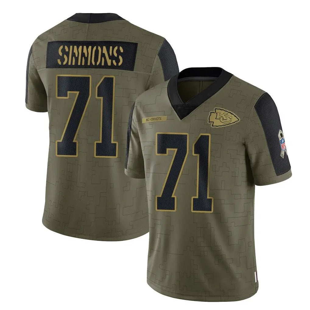 Kooe KC.Chiefs #71 Josh Simmons Player Olive Salute To Service Limited Game Stitched Jerseys