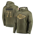 Kooe KC.Chiefs #71 Josh Simmons Player Olive Salute to Service Pullover Hoodies Home Game Stitched Jerseys