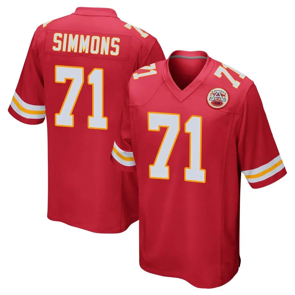 Kooe KC.Chiefs #71 Josh Simmons Player Red Home Game Stitched Jerseys