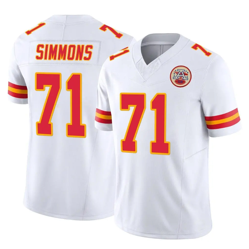 Kooe KC.Chiefs #71 Josh Simmons Player White Limited Vapor F.U.S.E. Home Game Stitched Jerseys