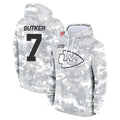 Kooe KC.Chiefs #7 Harrison Butker Player Arctic Camo Salute to Service Hoodies Stitched Jerseys