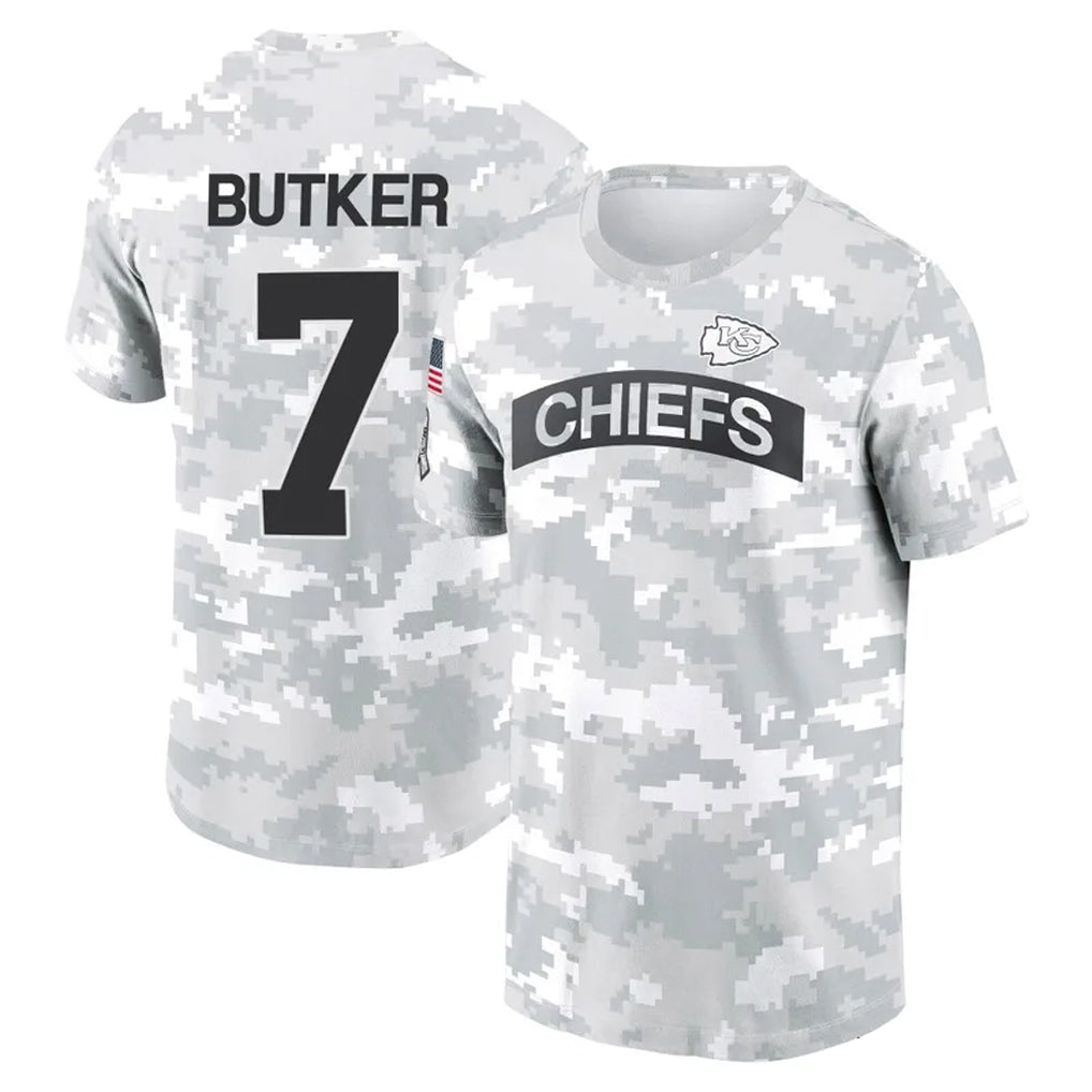 Kooe KC.Chiefs #7 Harrison Butker Player Salute to Service Hoodies & T-Shirts Stitched Jerseys