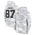 Kooe KC.Chiefs #87 Travis Kelce Player Arctic Camo Salute to Service Hoodies Stitched Jerseys