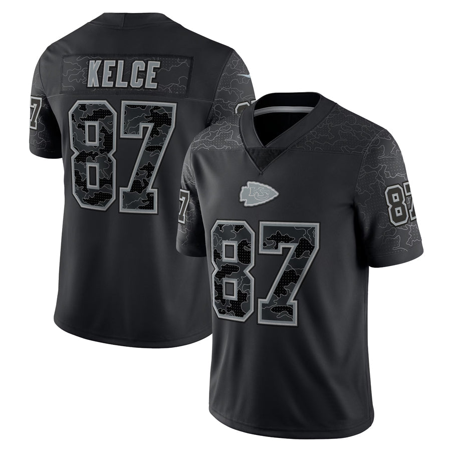 Kooe KC.Chiefs #87 Travis Kelce Player Black RFLCTV Limited Stitched Jerseys
