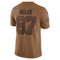 Kooe KC.Chiefs #87 Travis Kelce Player Brown Salute To Service Limited Stitched Jerseys