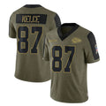 Kooe KC.Chiefs #87 Travis Kelce Player Olive Salute To Service Limited Game Stitched Jerseys