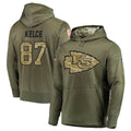 Kooe KC.Chiefs #87 Travis Kelce Player Salute to Service Limited Olive Hoodies Stitched Jerseys
