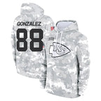 Kooe KC.Chiefs #88 Tony Gonzalez Player Arctic Camo Salute to Service Hoodies Limited Game Stitched Jerseys