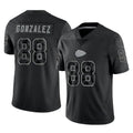 Kooe KC.Chiefs #88 Tony Gonzalez Player Black Limited Reflective Game Stitched Jerseys