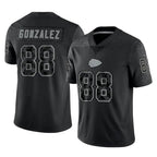 Kooe KC.Chiefs #88 Tony Gonzalez Player Black Limited Reflective Game Stitched Jerseys