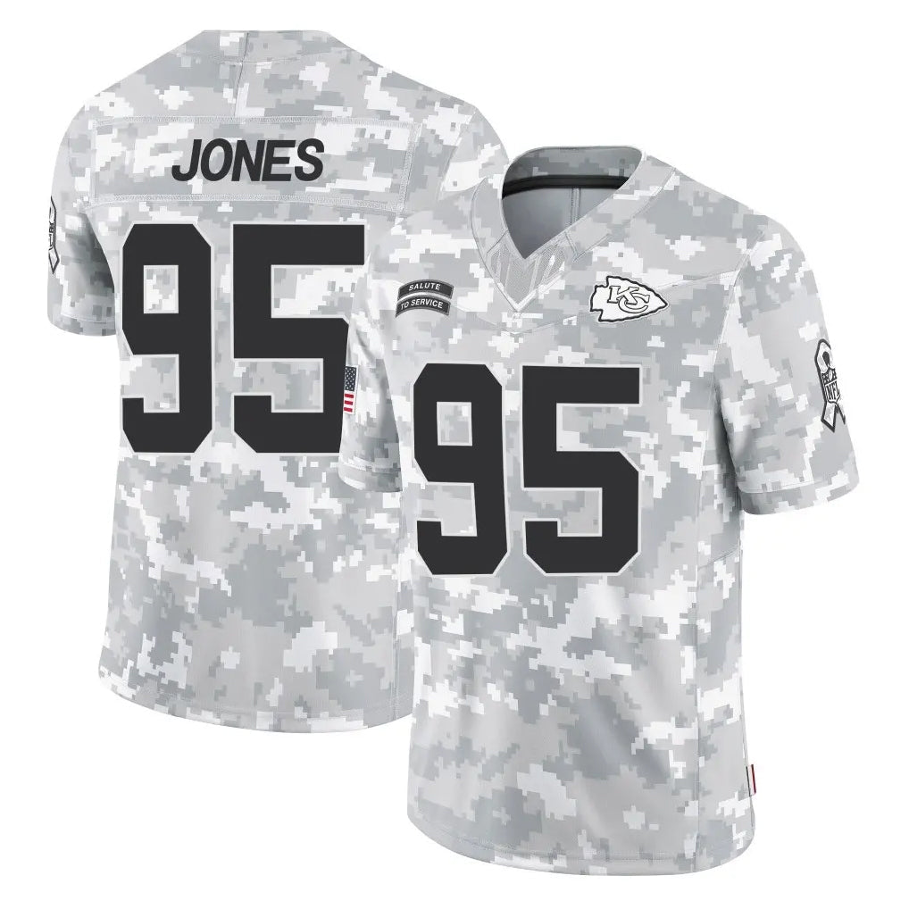 Kooe KC.Chiefs #95 Chris Jones Player Arctic Camo Salute To Service Limited Game Stitched Jerseys