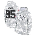 Kooe KC.Chiefs #95 Chris Jones Player Arctic Camo Salute to Service Hoodies Stitched Jerseys