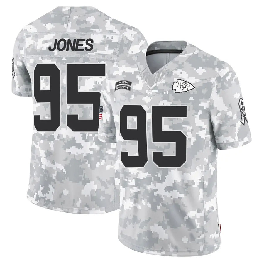 Kooe KC.Chiefs #95 Chris Jones Player Arctic Camo Salute to Service Limited Stitched Jerseys