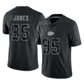 Kooe KC.Chiefs #95 Chris Jones Player Black Limited Reflective Game Stitched Jerseys