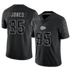 Kooe KC.Chiefs #95 Chris Jones Player Black RFLCTV Limited Stitched Jerseys