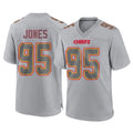 Kooe KC.Chiefs #95 Chris Jones Player Gray Atmosphere Fashion Game Stitched Jerseys