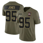 Kooe KC.Chiefs #95 Chris Jones Player Olive 2025 Salute To Service Limited Game Stitched Jerseys