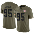 Kooe KC.Chiefs #95 Chris Jones Player Olive Salute To Service Stitched Jerseys