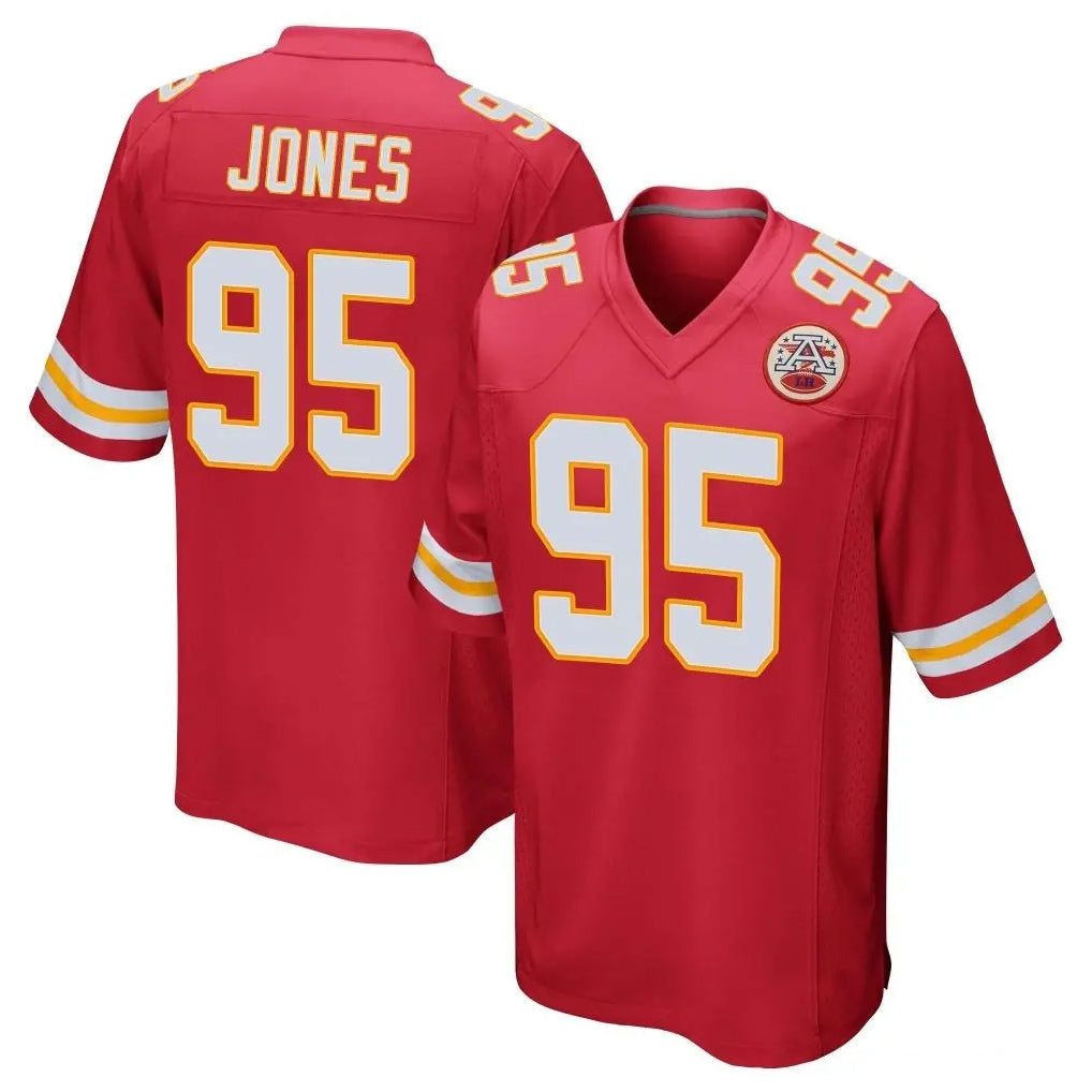 Kooe KC.Chiefs #95 Chris Jones Player Red Home Game Stitched Jerseys