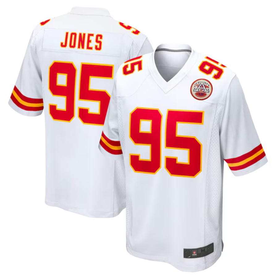 Kooe KC.Chiefs #95 Chris Jones Player White Home Game Stitched Jersey