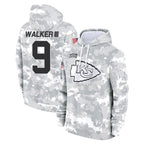 Kooe KC.Chiefs #9 Kenneth Walker III Player Arctic Camo Salute to Service Hoodies Limited Game Stitched Jerseys