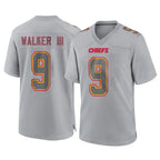 Kooe KC.Chiefs #9 Kenneth Walker III Player Gray Atmosphere Fashion Game Stitched Jerseys