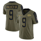 Kooe KC.Chiefs #9 Kenneth Walker III Player Olive Salute To Service Limited Game Stitched Jerseys