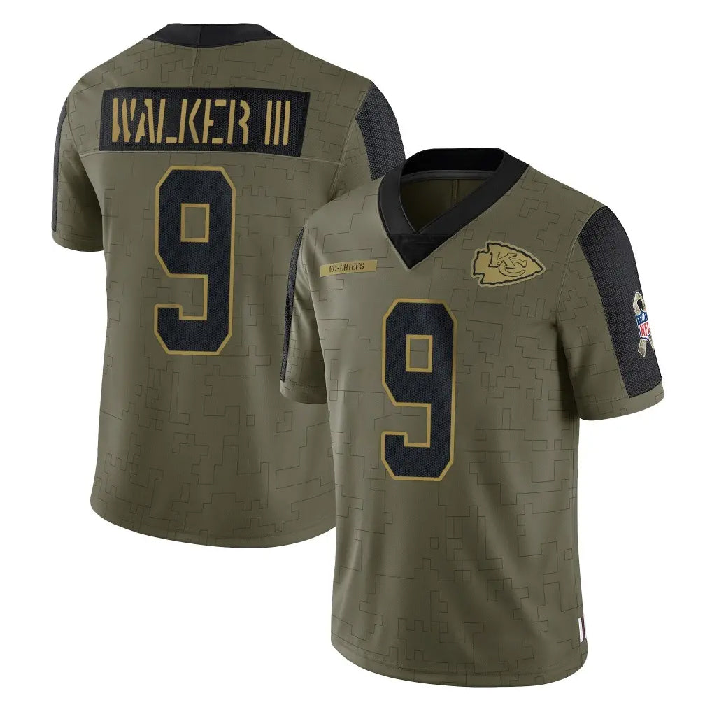 Kooe KC.Chiefs #9 Kenneth Walker III Player Olive Salute To Service Limited Game Stitched Jerseys