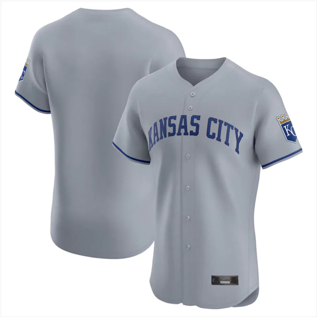 Kooe KC.Royals Gray Limited Elite Home Blank Player Stitched Jerseys