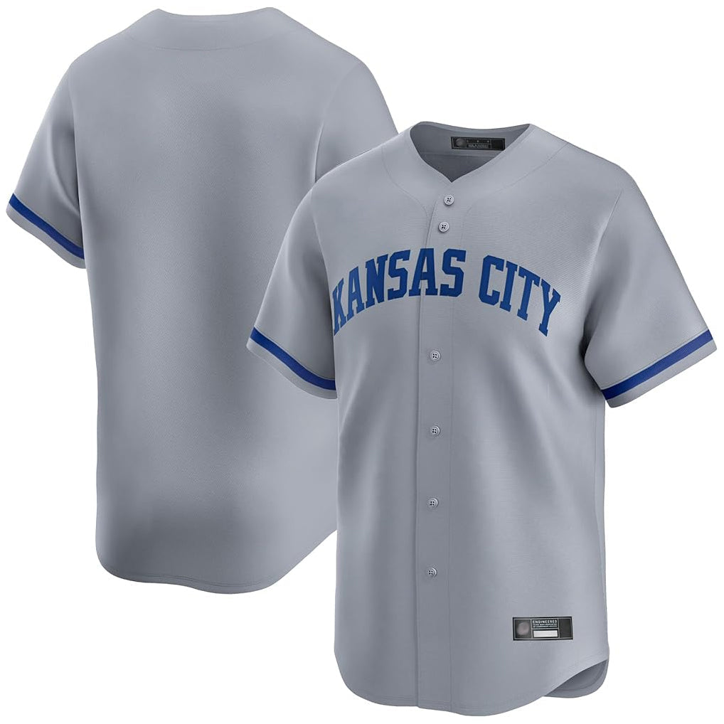 Kooe KC.Royals Gray Limited Home Blank Player Stitched Jerseys
