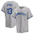 Kooe KC.Royals #13 Salvador Perez Player Gray Game Home Stitched Jerseys