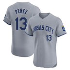 Kooe KC.Royals #13 Salvador Perez Player Gray Limited Elite Home Stitched Jerseys
