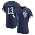 Kooe KC.Royals #13 Salvador Perez Player Navy City Connect Limited Elite Home Stitched Jerseys