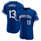 Kooe KC.Royals #13 Salvador Perez Player Royal City Connect Limited Elite Home Game Stitched Jerseys