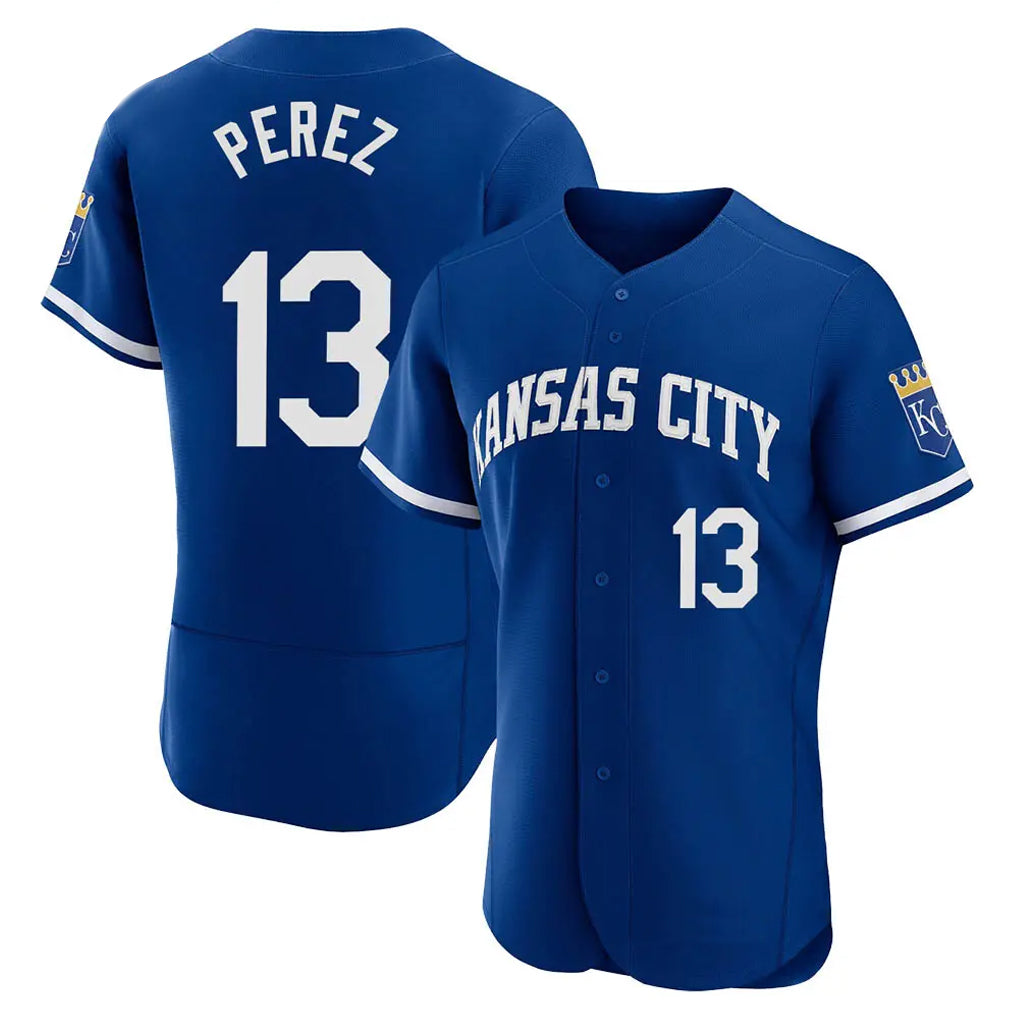 Kooe KC.Royals #13 Salvador Perez Player Royal City Connect Limited Elite Home Game Stitched Jerseys