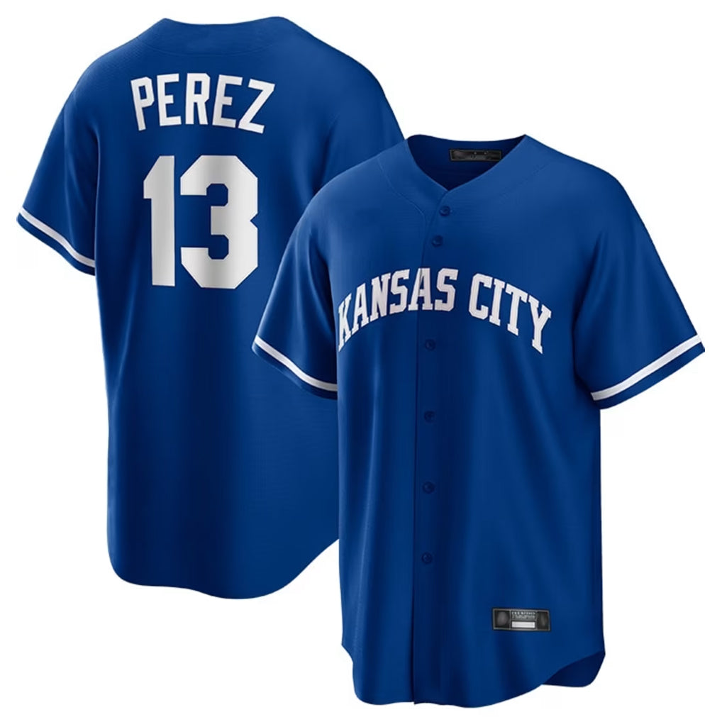 Kooe KC.Royals #13 Salvador Perez Player Royal Game Home Stitched Jerseys