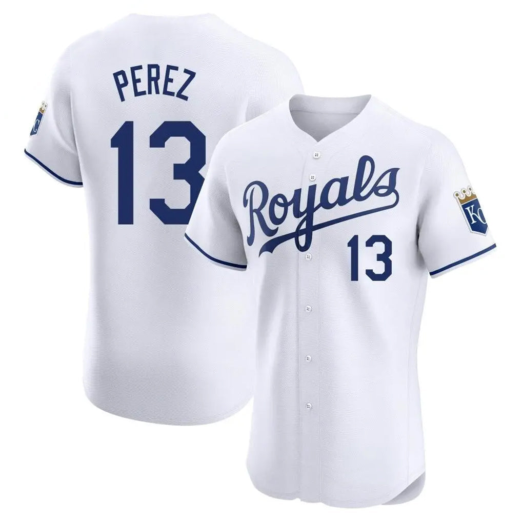 Kooe KC.Royals #13 Salvador Perez Player White Alt Limited Elite Home Stitched Jerseys