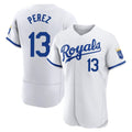 Kooe KC.Royals #13 Salvador Perez Player White Limited Elite Home Game Stitched Jerseys